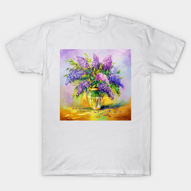 Bouquet of lilacs in a vase T-Shirt by OLHADARCHUKART